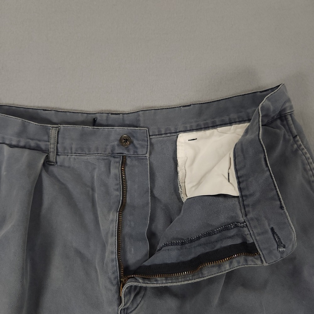 Vintage Polo Ralph Lauren Mens Andrew Shorts Size 33 Pleated Chino Cotton Gray - Picture 8 of 8